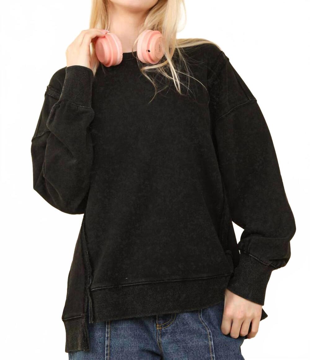 NEW NEW IN stitch knit sweatshirt in black